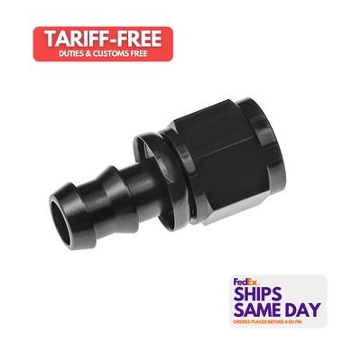 Redhorse 36740, One 8An Push Lock Hose End Str Black Black Aluminum Performance