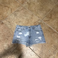 Forever 21 Denim Distressed Cut Off light Blue Denim Shorts Womens Size 30