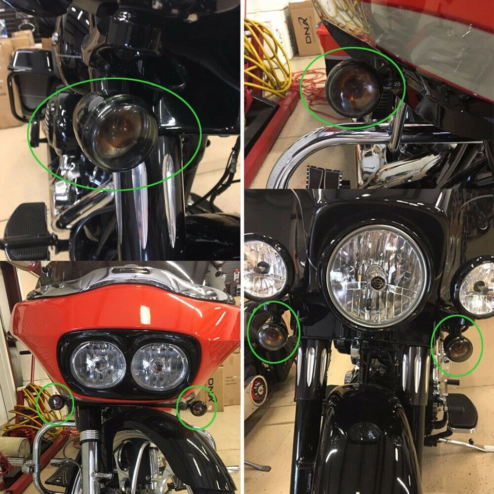 4 cubiertas de lente de luz de señal de giro de humo para Harley Touring Electra Road Glide Dyna Foto 4 de 4