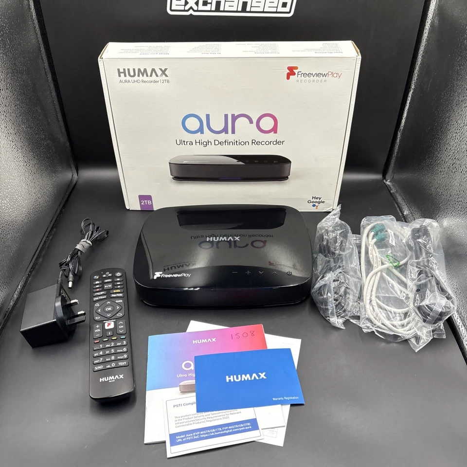Humax FVPAURA4KGTR2TB Aura 4k 2TB Android TV Freeview HD - Originalverpackt und komplett