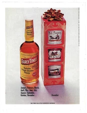Early Times Kentucky Bourbon Whiskey Ad Vintage 1960s Mid Century Bar Decor 1965
