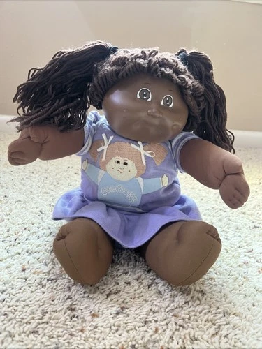 1982 Vintage African American Cabbage Patch doll with Brunette  yarn hair