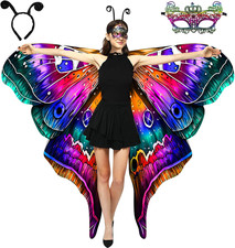 Double-Sided Printing Butterfly Costume for Women, Adult Butterfly Wings for Wom
