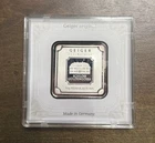 Geiger 50 Gram Silver Square Bar .999 Fine Silver Sealed In Assay Slight Toning