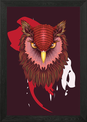 Rea Owl Head Framed Wall Art Poster Canvas Print Picture