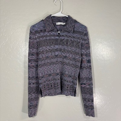 Jonathan Simkhai Sweater Womens Medium Collared Ribbed Knit Pullover Top