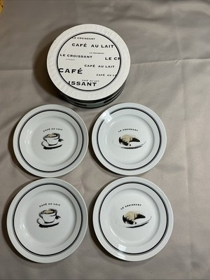 Cafe Au Lait Le Croissant Plates By Danica Set Of 4 Plates