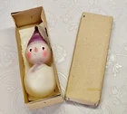 Vintage Glass Christmas Ornament Big snowman in a box - USSR 1970s