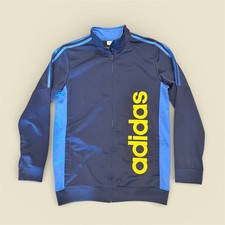 Adidas Original Mens Medium Spell-out Polyester Knit Sport Track Jacket