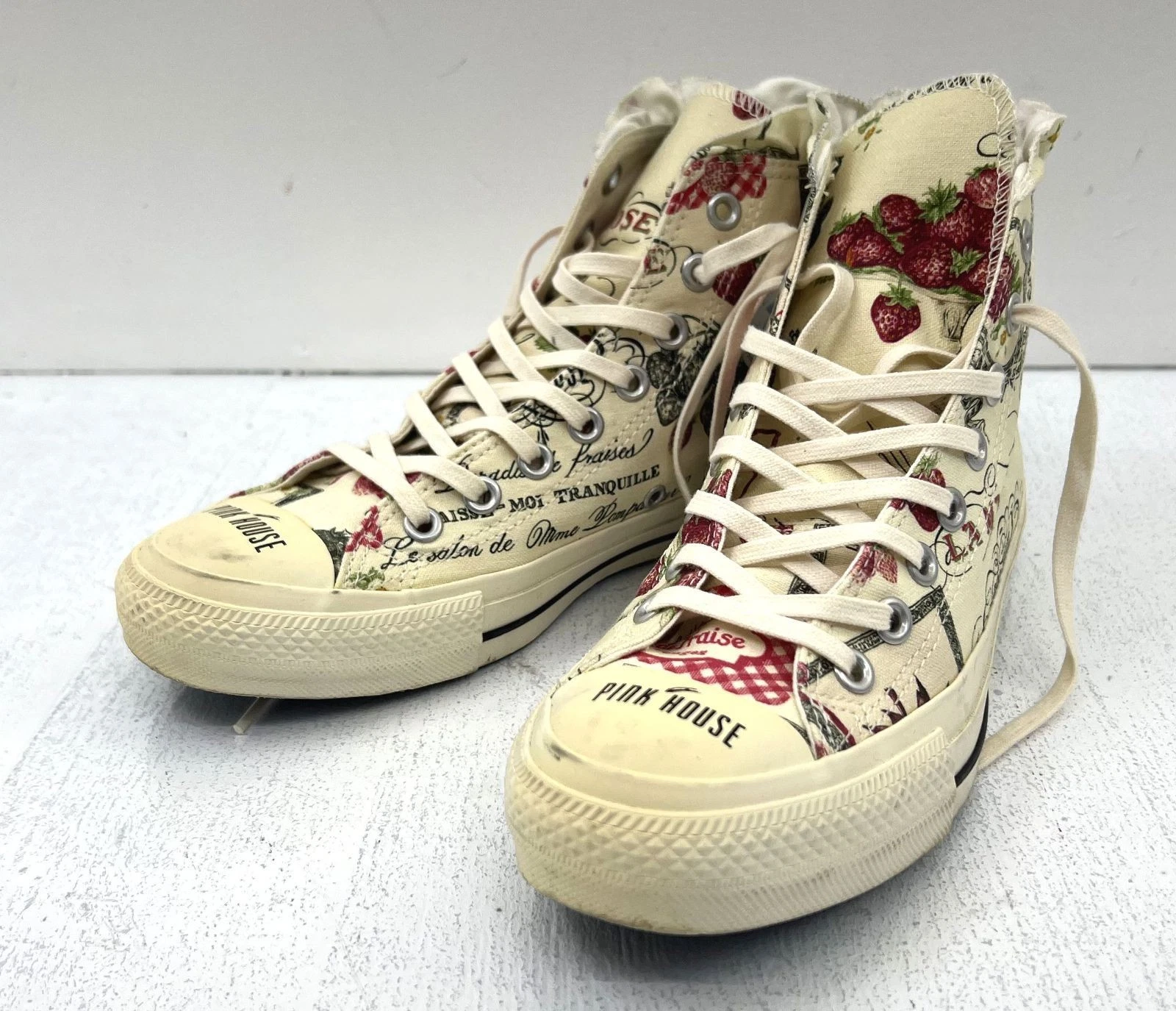 Pink Ho x Converse Collaboration Salon de Phrase High Top usato