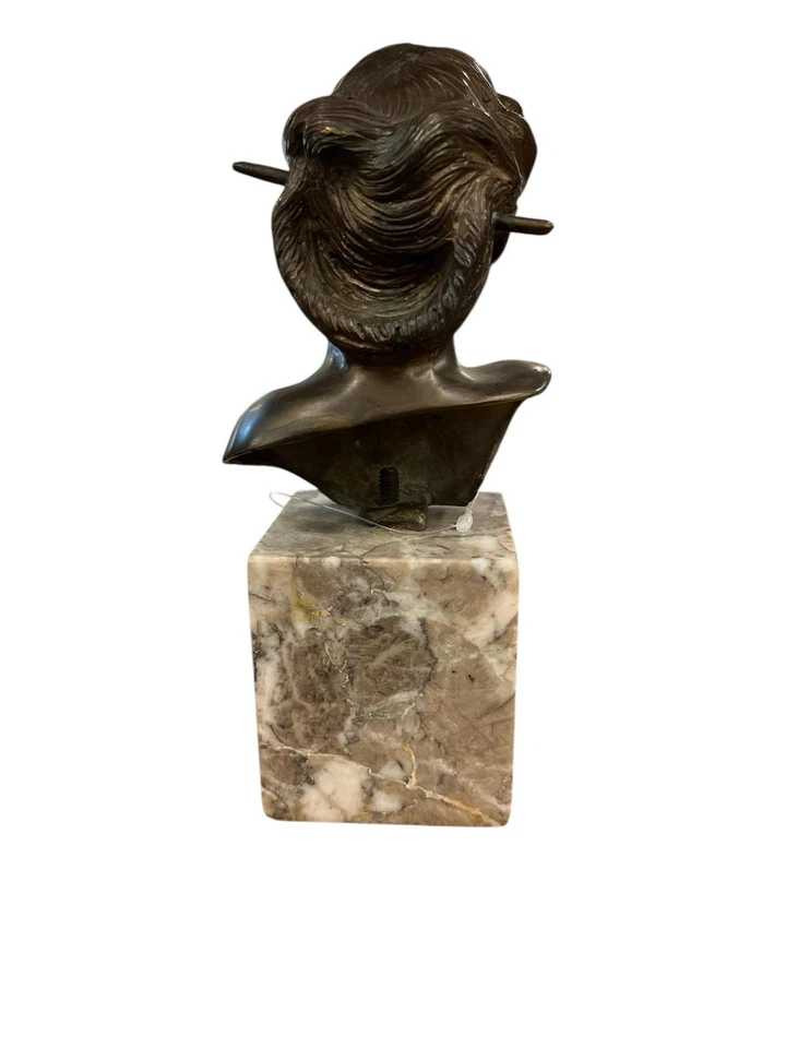 Fonderia Gemito Napoli Modella Di Vincenzo Gemito Busto Di Bronzo Patinato - Immagine 3 di 4