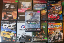 PS2 9 Game Lot GT4 NFS Hot Wheels Gallop Racer Ridge Racer LA Rush CIB Tested