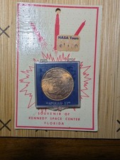 NASA Apollo XI moon space landing 1969 coin o...
