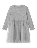 MäDchen Kleid Name It Nmfnadja Ls Dress Noos, Grau Melange, Gr. 116