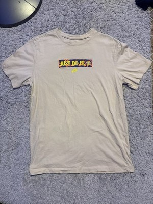 Nike Just Do It Graphic Print XL White Cotton Short Sleeve Crew Neck T-Shirt