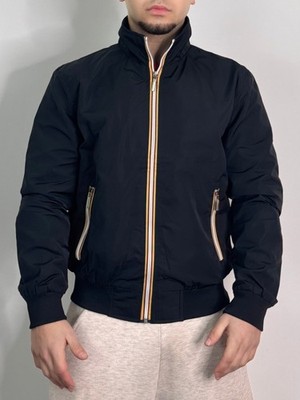 Kway Herren Jacke Zip Übergangsjacke leicht winddicht lässig blau grün