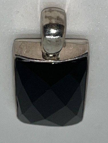 925 Sterling Silver Faceted Black Onyx Rectangular