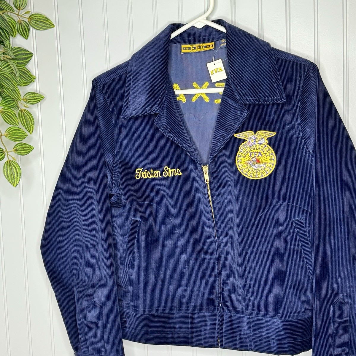 Vintage FFA Aldine Texas Sz M Corduroy CHAINSTITCH Jacket