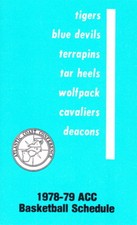 1979-80 ACC ATLANTIC COAST CONFERENCE BASKETBALL POCKET SCHEDULE