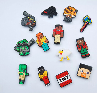 13 Schuh Pins Schuhstecker Shoe Charms für Clogs Crocs für Minecraft Fans NEU
