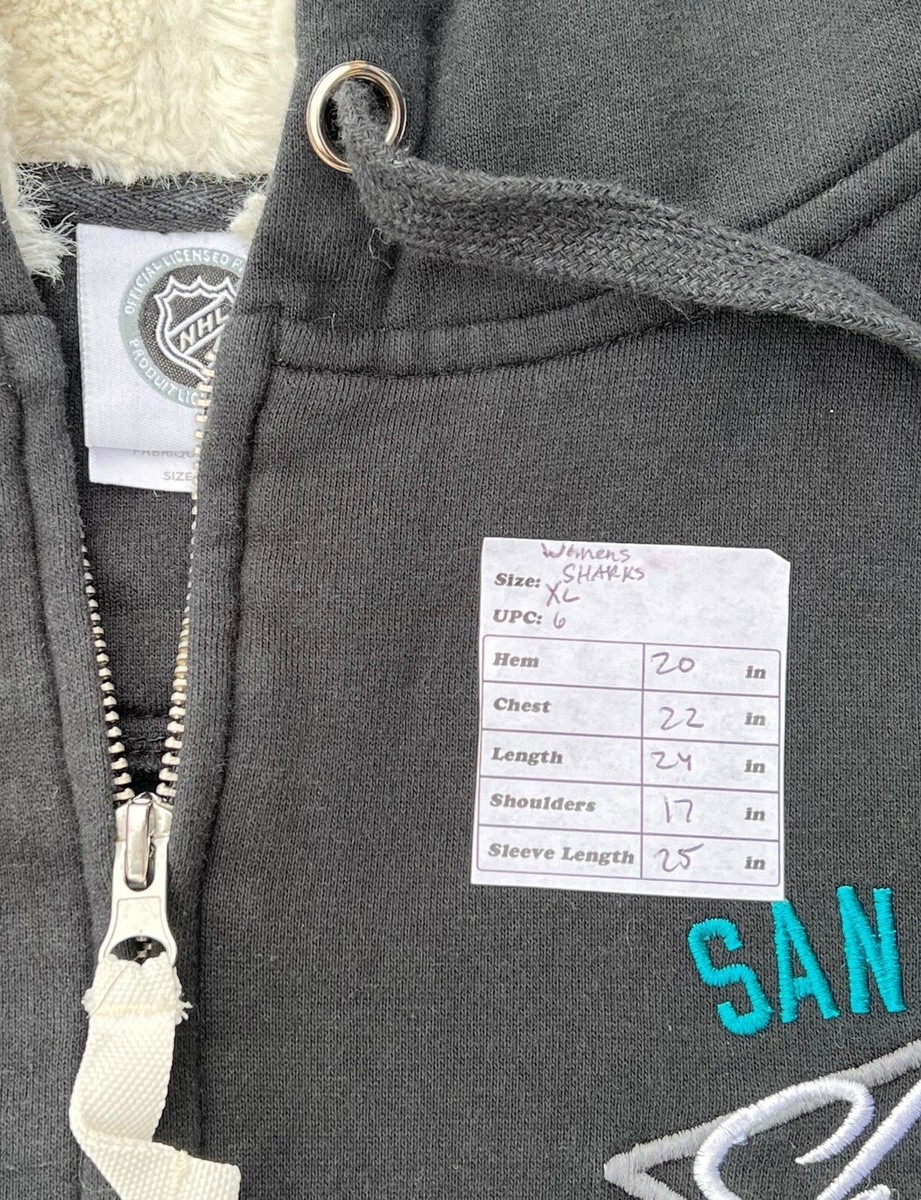 San Jose Sharks Womens Full Zip NHL Sweatshirt Hoodie Black
