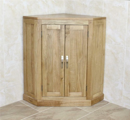 Oak Corner Bathroom Cabinet – Rispa