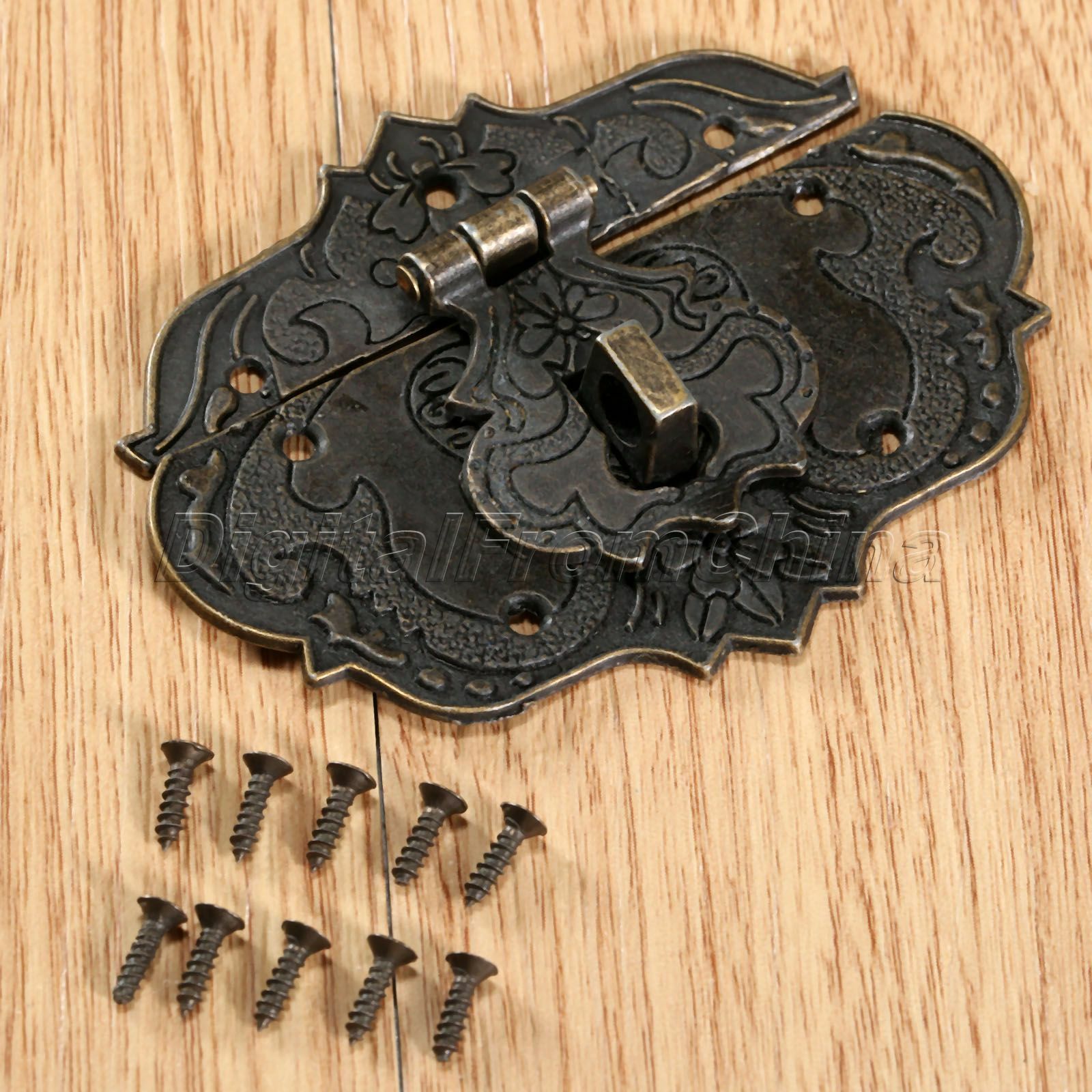 Antique Brass Embossing Decorative Jewellery Box Latch Trinket Box Hasp