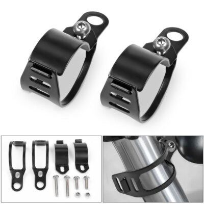 2* Motorrad Blinker Halterung Schwarz Ohr Klammer Halterung für 35-50mm Gabel