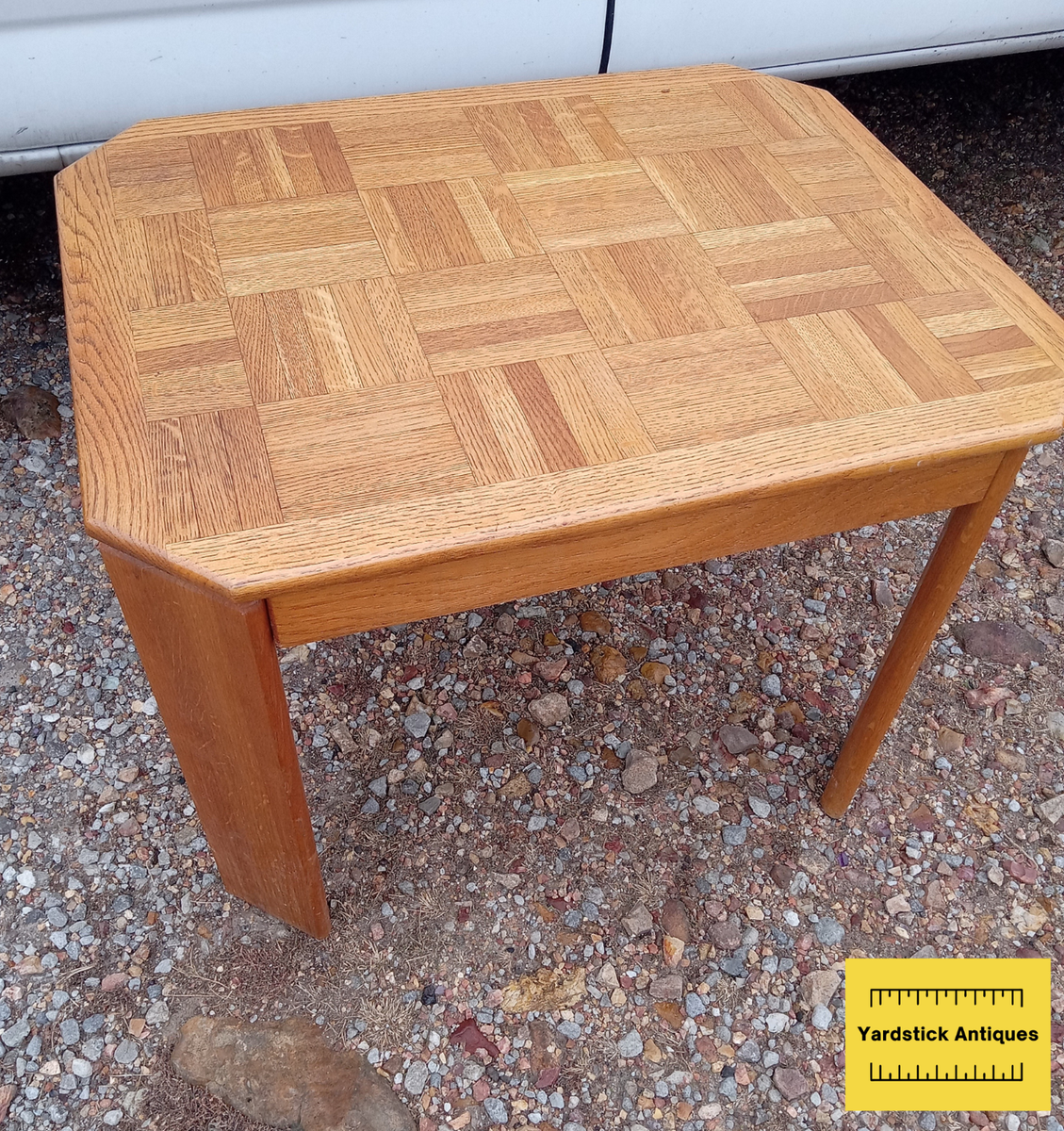 Mid Century Oak Parquet End Table / Side Table (ET329) | eBay