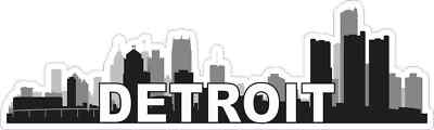 10x3 Detroit Skyline Sticker Travel City Car Bumper Window Decal Stickers
