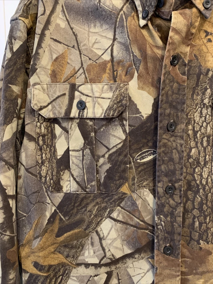 WALLS HUNTING Camouflage REALTREE HARDWOODS JACKET, HEAVY SHIRT MEN SZ M - Image 3 of 4