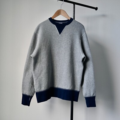 BARNS OUTFITTERS 100 cotton two-tone sweatshirt, made in Japan, M