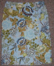 Talbots Colorful Blue Floral Print 24" Knee Length Straight Skirt Size 4 NWOT