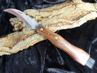 MARKENLOS Pilzmesser Schwammerlmesser handgearbeitet scharf mit Bürste und Tasche (Rp1S)