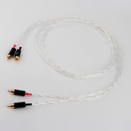 OCC versilberte Cinch-Audiosignalleitung AudioVerstärker RCA-Verbindungsleitung - Bild 2 von 9