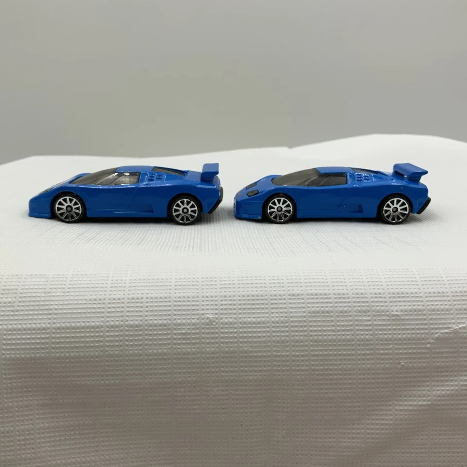 Lot of 2 Hot Wheels HW Exotics '94 Bugatti EB110 SS French Racing Blue Die Cast - Image 4 of 4