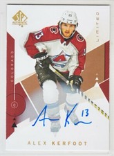 2018-19 UD SP AUTHENTIC ALEX KERFOOT AUTO #66 LIMITED AUTOGRAPH Upper Deck Leafs