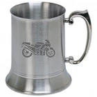Personalised Engraved Motorbike Stainless Steel Tankard st59