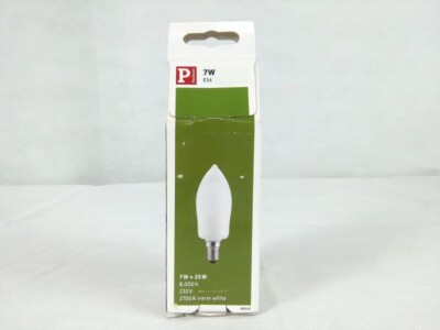 7W Paulmann 880.61 candle candle ESL energy saving lamp E14, 2700K, warm white EEK:B