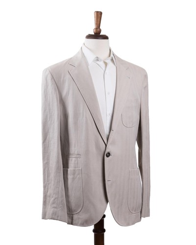 Veste Blazer Brunello Cucinelli épaisse En Coton Tricoté Rayée - Taille 42 - Neuf Avec étiquette ($3995)