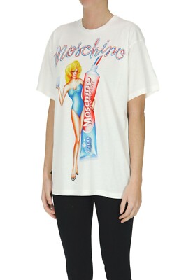 $250 AW19 Moschino Jeremy Scott Toothpaste Cotton White Oversized