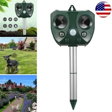 Upgraded Solar Ultrasonic Animal Repellent Dog Cat Skunk Deer Raccoon For Garden