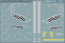 H0/1:87 DIS 0502 Scania CR Fahrerhausdekor Maßstab1/87 für Zugmaschinen silber