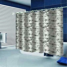 Various Aircraft Models 3D Shower Curtain Waterproof Fabric Bathroom Decoration