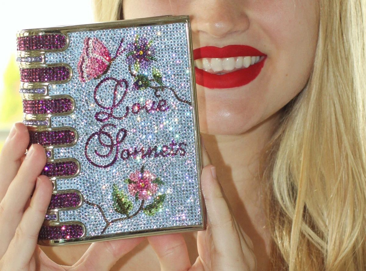 JUDITH LEIBER SWAROVSKI CRYSTAL STORYBOOK BOOK LOVE SONNET BAG MINAUDIERE CLUTCH