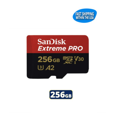 Sandisk 256GB Extreme Pro MicroSD Memory Card GoPro HERO10 Black Bones HERO11