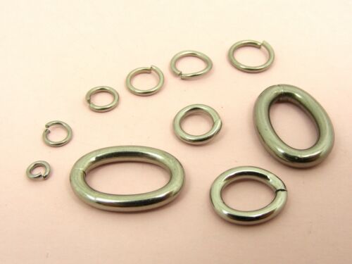 STAINLESS STEEL Open JUMP RINGS Findings 3mm~18mm ~Round/ Oval/ Irregular Style~ - Photo 1/16