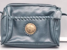 VINTAGE Gitano Purse small shoulder bag RN 87423 Green Floral Medallion & Mirror