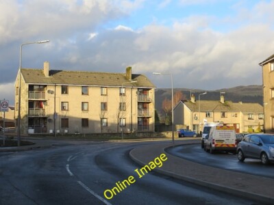 Foto 6x4 Main Street, Kelty Keltybridge Die Straße biegt sich in Schwarz um 2014