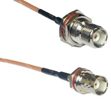 RG316 TNC FEMALE BULKHEAD to BNC FEMALE SM BULKHEAD RF Cable Rapid-SHIP LOT